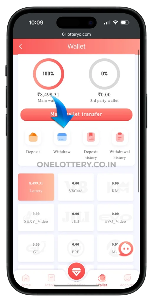 one-lottery-witdraw-icon